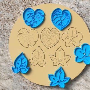 Juego de cortadores de galletas Korogu (Korok) de Zelda | Hojas, flores, Aliento de lo Salvaje, Lágrimas del Reino | Regalo de fondant para gamers geeks