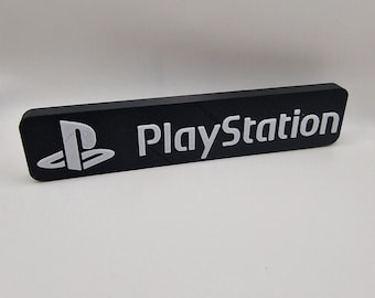 Logo PlayStation jeu vidéo 19 cm (imprimé en 3D, , salle de jeux, étagère, mur, jeu vidéo, décoration, logo, game, musique fan art)