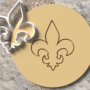 Fleur-de-Lis-Ausstecher | Fleur-de-Lis heraldischer Fondant-Ausstecher | NOLA Mardi Gras Königshaus | Mehrere Größen