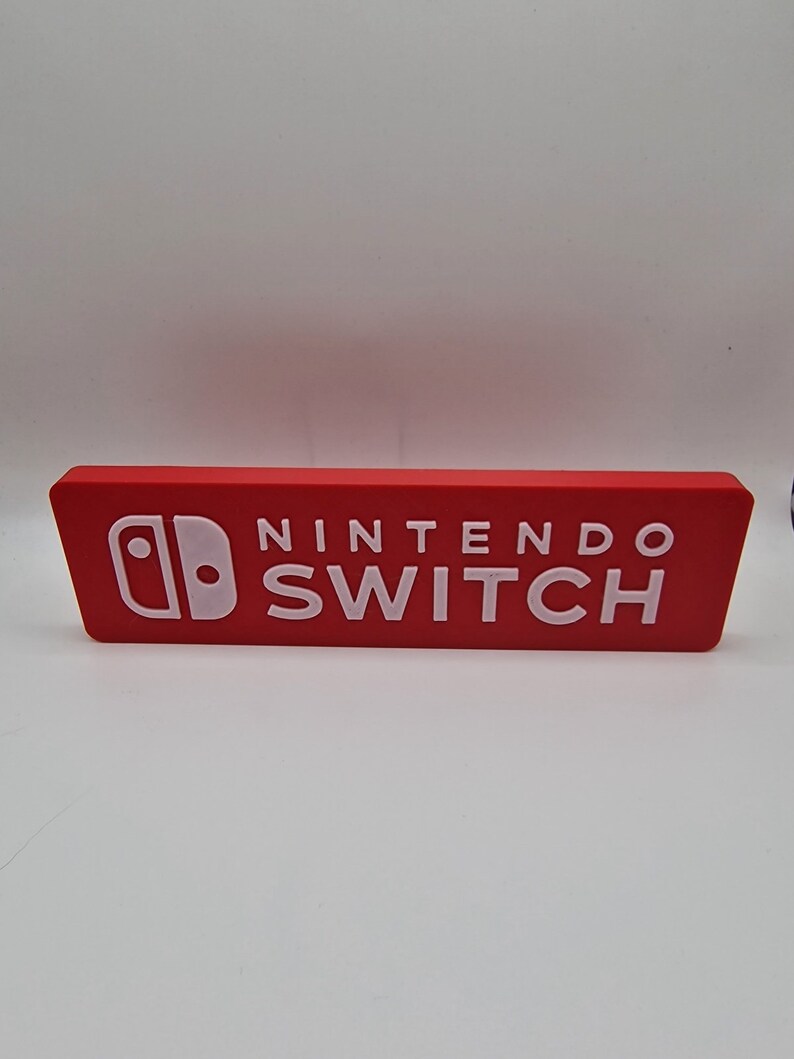 Nintendo Rectangular Nintendo Switch Video Game Logo 19cm (3D Printed, Game Room, Shelf ...