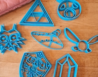 Legend of Zelda Cookie Cutters - Navi, Rupee, Majoras Mask, Deku Mask, Ocarina, Triforce, Hylian Shield - Breath of the Wild / Nintendo Gift