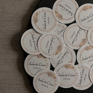 Personalisierte Sticker Papiersticker Eckig oder Rund DIY Wedding Verlobung Söz Nisan Hennaabend Schokobox Feier Geburtstag Standesamt Motiv