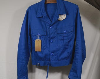 Zeldzame dode inventaris uit de jaren 1940 British Cotton Drill Workwear Battle Dress-stijl jas