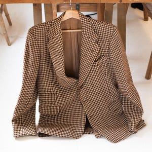 Brittisk sportjacka från 1940-talet, CC41, herr, kavaj, hundtandsmönster, tweed