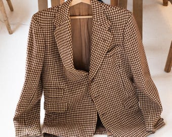 Brits CC41-sportjack voor heren uit de jaren 40 Houndstooth-tweed