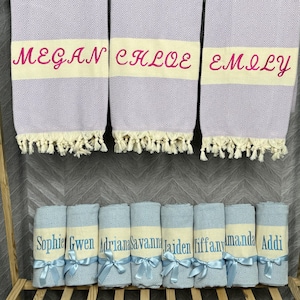 Personalized Turkish Cotton Beach Towel: Bachelorette Party Favor