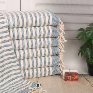 Turkse handdoek, Turkse theedoek, chevron theedoek, 18 x 40 inch benzineblauwe katoenen handdoek, gepersonaliseerde handdoek,