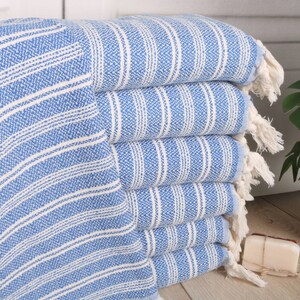 Kitchen Towel, Personalized Hand Towel, 18&quot;x32&quot; Sax Blue Cotton Hand Towel, Custom Hand Towel, Flat Tea Towel, Boyfriend Christmas Gift,