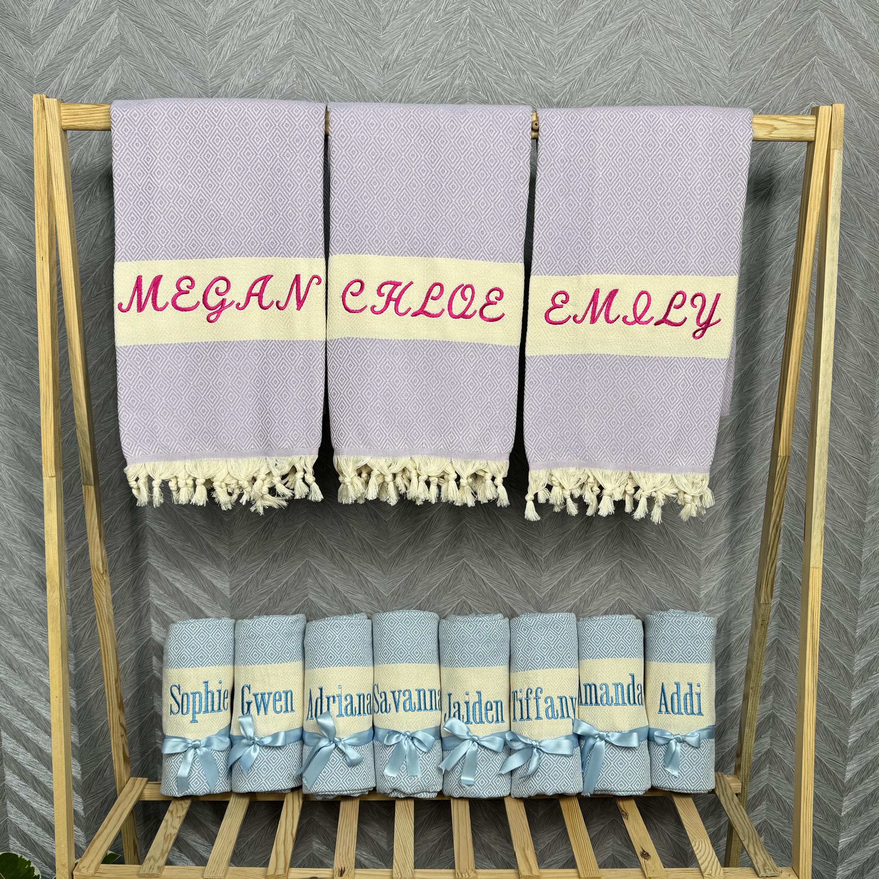 Bachelorette Party Favor, Turkish Beach Towel, Back to School, Custom Wedding Gift, Gift for her, Personalized Gift, Bridesmaid Beach Towel
