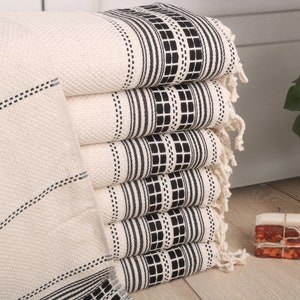 Turkse theedoek, aangepaste handdoek, Turkse handdoek handdoek, 20 x 40&quot; zwarte linnen theedoek, gestreepte theedoek, bruidscadeau,