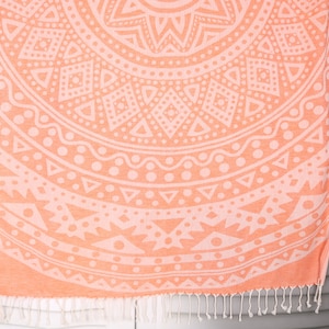 Geschenk für Sie, Junggesellinnenabschied Geschenk, 40x71 Zoll Orange Baumwolltuch, Sommer Geschenk, Rundes Muster Handtuch, Geschenke für Mitarbeiter,