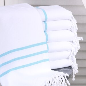 Bridesmaid,  Personalized Turkish Beach Blanket, Turquoise Towel, Striped Towel, 40x71 Inches Personalized Wedding Gift for Couple,