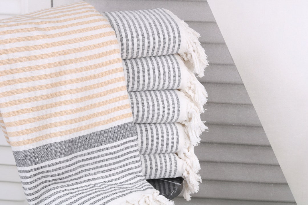 Christmas Gift Blanket Bath Towel Set Mustard Towel Striped Towel Terry Towel 38x67 Inches Bridal Shower Favor Warm Towel Etsy Ireland