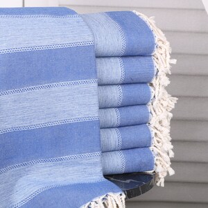 Gift for Coworker,  Girl Trip Party Favor, Sax Blue-Blue Towel, Striped Towel, 36x65 Inches Wedding Gift for Bride, Bulk Order Towel,