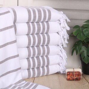 Personalized Herringbone Turkish Cotton Towel: Monogrammed Gift (24x36)