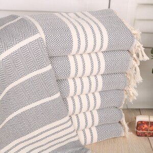 Monogram keukenhanddoek, gestreepte handdoek, Turkse handdoek handdoek, bruidsmeisje geschenken, 20 x 40&quot; donkergrijze katoenen handdoek, bruid cadeau,