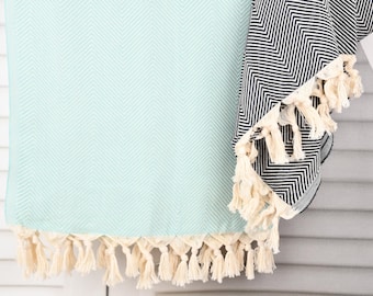 Large Turkish Towel, Best Friend Gift, Bridesmaid Gifts, 40"x71" Cotton Towel, Herringbone Towel, Bachelorette Party Favors Beach,