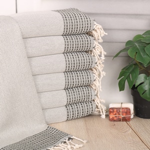 Turkse handdoek handdoek, gestreepte theedoek, 20 x 40 inch kakigroene katoenen theedoek, huwelijkscadeau, gepersonaliseerde geschenken, verjaardagscadeau,