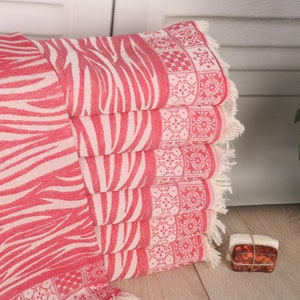 Wedding Gift, 20"x28" Red Cotton Dish Towel, Striped Hand Towel, Monogram Hand Towel, Wedding Favors, Gift Boxes Tea Towels,