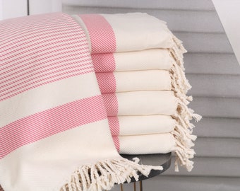 Toalla de playa, regalo de bienvenida para bodas, toalla rosa, toalla de lunares, toalla de playa para damas de honor de 40x71 pulgadas, toalla de regalo, toalla de Turquía,