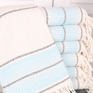 Turkish Towel Beach, Gift For Him, Personalized Wedding Gift, Striped Towel, 40x71 Inches Turquoise Linen Towel, Gift Boxes Towel,