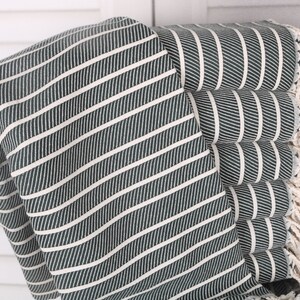 Custom Beach Towel, Monogram Beach Towel, 40x75 Inches Dark Green Bamboo Towel, Striped Towel, Turkish Bath Towel, Gift Boxes Towel,