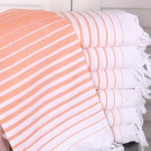 Gestreiftes Handtuch , 36x67 Zoll Orange Baumwolltuch , Brautjungfer Geschenk, Hochzeitsgeschenk , Hochzeitsgeschenke Handtuch , Spa Geschenk, türkisches Handtuch mit Monogramm ,