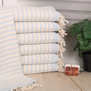 Monogrammed Hand Towel, 18&quot;x40&quot; Baby Blue Cotton Tea Towel, Bathroom Towels, Personalized Kitchen Towel, Chevron Tea Towel,