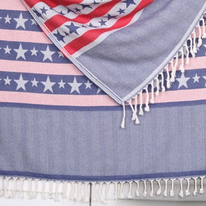 Employee Welcome Gift,  Turkish Towel Bulk, Navy Blue-Red Towel, Striped Towel, 36x67 Inches Beach Towel Personalized, Organic Towel,