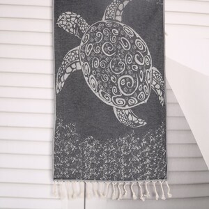 Carretta Patterned Dish Towel, Monogram Hand Towel, Bathroom Towels, 18&quot;x36&quot; Navy Cotton Tea Towel, Small Bath Towels, Gift For Mom,