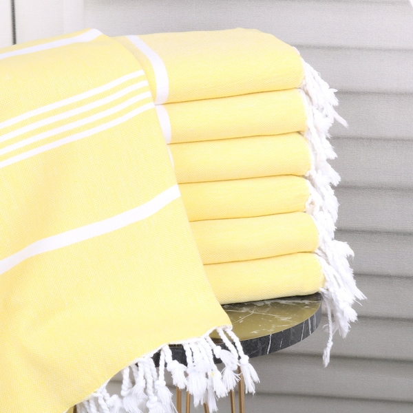 Custom Gifts,  Personalized Gift, Yellow Towel, Striped Towel, 40x71 Inches Monogrammed Towel, Picnic Towel, Hammam Towel, Fouta Towel,