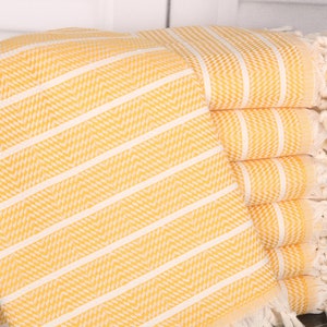 40x71 Inches Mustard Cotton Towel, Striped Towel, Bachelorette Party Favors, Bachelorette Party Gifts, Turkish Towel Beach, Bathroom Towel,