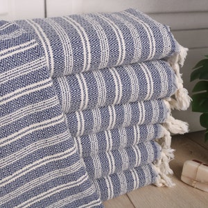 Turkish Towel Hand Towel, Bathroom Towels, Personalized Dish Towel, 18&quot;x32&quot; Navy Cotton Tea Towel, Flat Dish Towel, Christmas Favors,