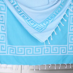 Patterned Towel, Personalized Beach Towel, Gift For Him, 40x71 Inches Turquoise Cotton Towel, Summer Gift, Bridesmaid Favors,