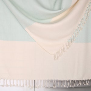 36x71 Inches Mint Cotton Towel, Bachelor Bachelorette Party Favors, Gifts For Him, Zig zag Towel, Handmade Gift, Baby Boy Gift,
