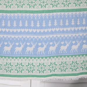 Bachelorette Party Favors, 38x75 Inches Green-Blue Cotton Towel, Personalized Turkish Towel, Deer Patterned Towel, Personalized Gift For Him