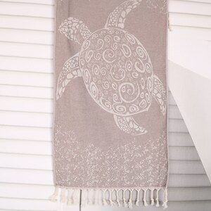 Custom Hand Towel, Turkish Tea Towel, Personalized Hand Towel, Carretta Patterned Tea Towel, 18&quot;x36&quot; Brown Cotton Hand Towel, Small Towel,