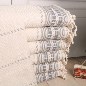 Personalized Gifts, 20&quot;x40&quot; Dark Gray Linen Dish Towel, Striped Tea Towel, Small Bath Towels, Turkish Towel Hand Towel, Family Gift,