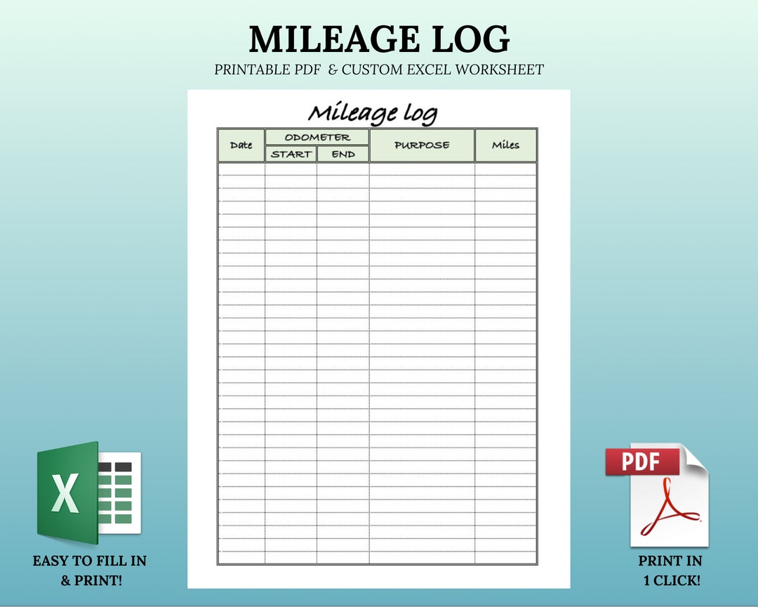Car Mileage Template Log Printable Tracker Miles Kilometres Etsy Car Mileage Template Log Printable Tracker Miles Kilometres Etsy