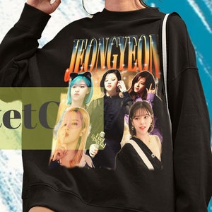 Jeongyeon Twice, Jeongyeon Sweatshirt, Jeongyeon Fan Tees, Jeongyeon Twice Merch, Jeongyeon Vintage Sweater, Retro Jeongyeon Korean Singer