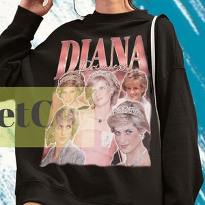Princess Diana, Princess Diana Sweater, Princess Diana Sweatshirt, Princess Diana Vintage Clothing, Diana Princess of Wales Sweatshirt