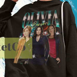 Olivia Benson, Sweter Olivia Benson, Bluza Olivia Benson, Film Olivia Benson, Retro Olivia Benson Vintage Ubrania, Mariska Hargitay