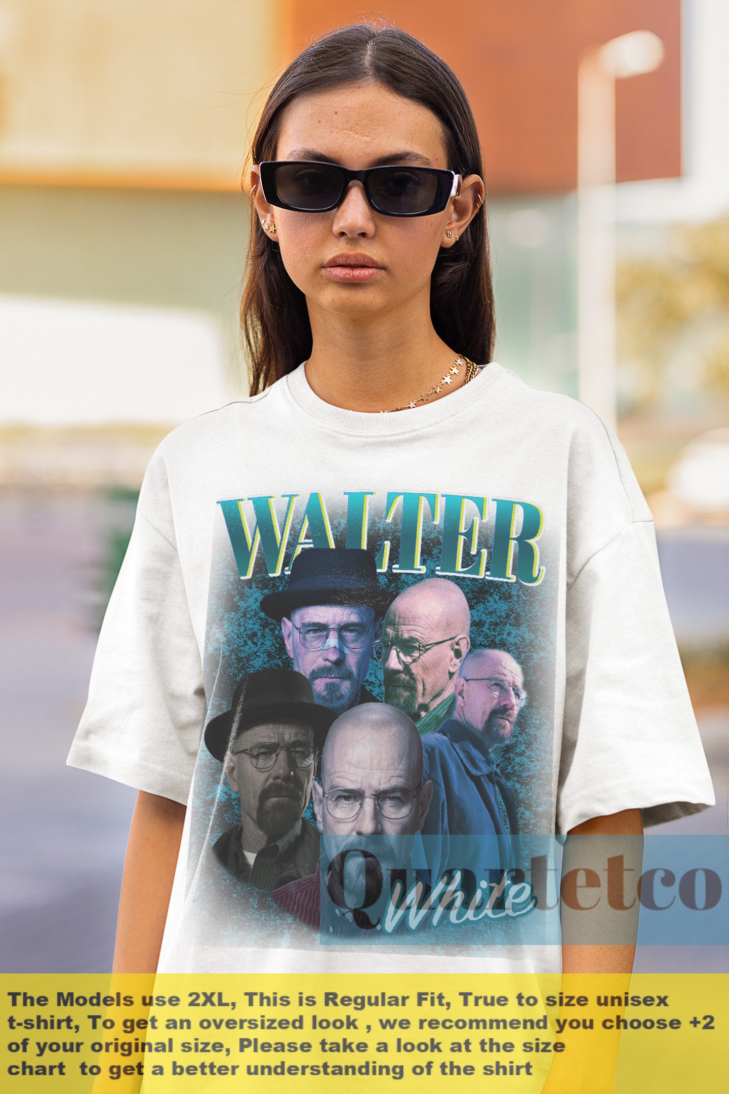 Style3 T-Shirt Donna Walter Crystal – Girocollo In Cotone Premium, Bianco