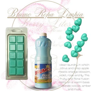 Brumo Ropa Limpia Melts, Spanish Cleaning scents, Luxury Wax Melts, Home Fragrance, Snap bar, Strong , handmade, cleaning range, berry lites