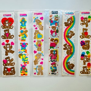 Adesivos Vintage Toots Cardesign ursos de pelúcia com sorvete, arco-íris, hora do banho, tênis neon, cupido, corações, urso Mulher Maravilha