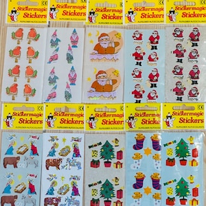 Naklejki Magic Christmas Naklejki Mikołaj, Choinka, Scena Narodzenia Pańskiego, Elfy, Pończochy, Misie, zapieczętowane, puszyste, perłowe pryzmatyczne, perłowe