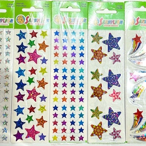 Vintage Sandylion Stars Stickers Holografische Glitter Verzegelde Packs Goud Zilver veelkleurige regenboog