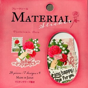 Petit Victoriana Aufkleber Rose Thema Valentinstag Liebesbrief Gaia Amifa Seria Made in Japan Flockenaufkleber Material