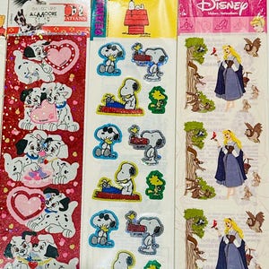 Vintage Sandylion Stickers sealed packs Disney 101 Dalmatians, Cinderella and Snoopy