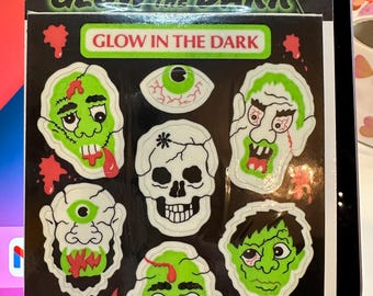 Sandylion Halloween Vintage Stickers - You Choose - Fuzzy Skeleton